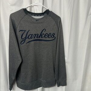 Nike Gray Yankees Crewneck Sweater